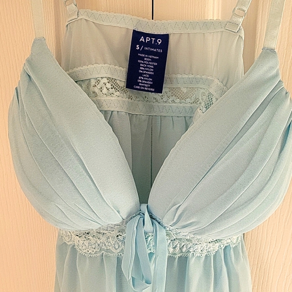 APT.9 Sexy 2-piece Baby Doll Lingerie Set Ombré Lt. Blue Lavender S NWT